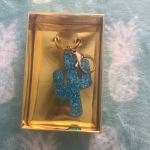 Cactus glitter key chain
